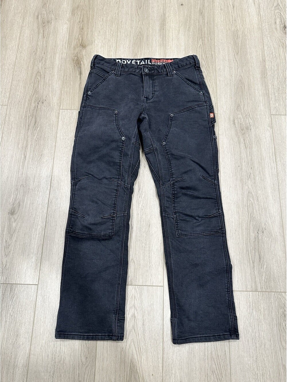 Dovetail Workwear Britt Utility Thermal Denim Jeans Womens Size 10/29 Black